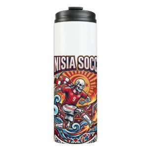 Tunisia Soccer Skeleton Striker Nations Premium Sp Thermal Tumbler