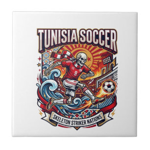 Tunisia Soccer Skeleton Striker Nations Premium Sp Tile