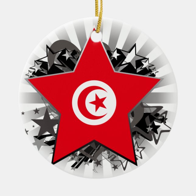 Tunisia Star Ceramic Tree Decoration (Front)