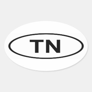 Tunisia "TN" Oval Sticker
