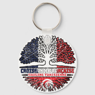 Tunisia Tunisian French France Tree Roots Flag Key Ring