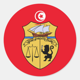 Tunisian Coat of Arms, Tunisia Classic Round Sticker