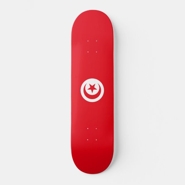 Tunisian Flag (Tunisia) (Islamic Crescent) Skateboard (Front)