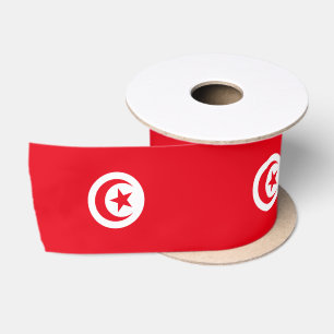 Tunisian Flag & Tunisia travel, holiday/sports Satin Ribbon