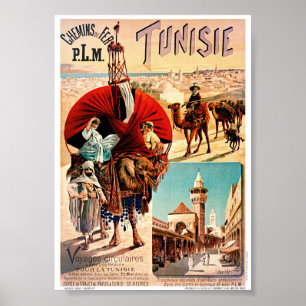 Tunisie PLM Tunisia Vintage Travel Poster Restored