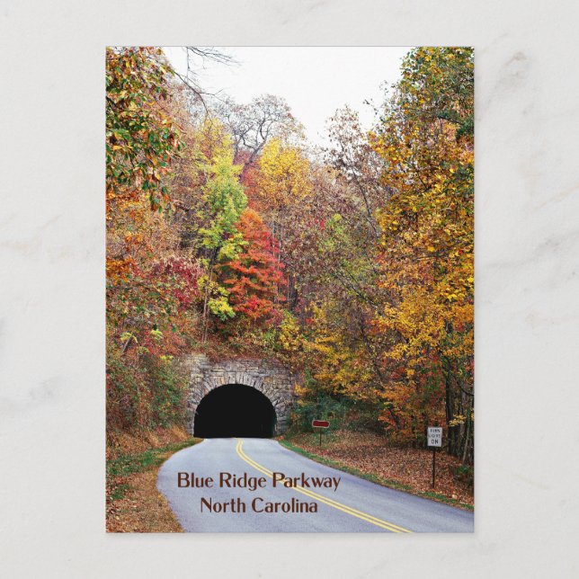 Tunnel on North Carolina's Blue Ridge Parkway, Postcard (Front)