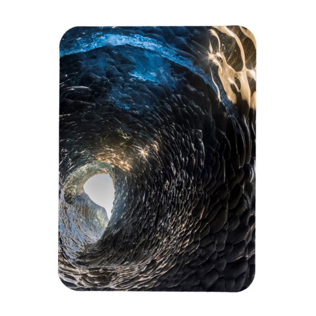 Tunnel thorugh an ice cave, iceland magnet (Vertical)