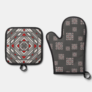 Tunnel Vision Oven Mitt & Pot Holder Set