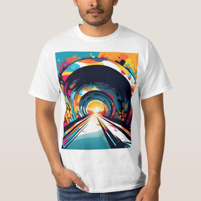 Tunnel With Graffiti Art T-Shirt (Front)