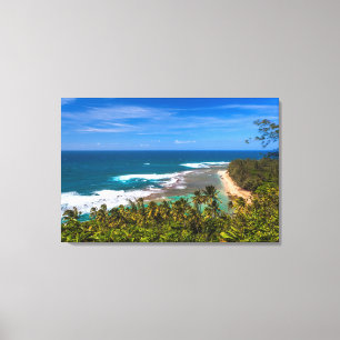 Tunnels Beach as seen from the Kalalau Trail Canvas Print