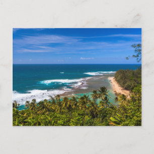 Tunnels Beach as seen from the Kalalau Trail Postcard