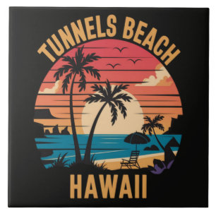 Tunnels Beach Hawaii Family Vacation Tile