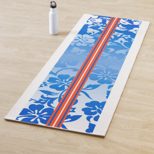 Tunnels Beach Hawaiian Hibiscus Surfboard Royal Yoga Mat