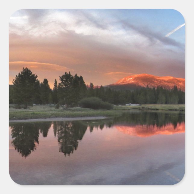Tuolumne Meadows Sunset - Yosemite John Muir Trail Square Sticker (Front)