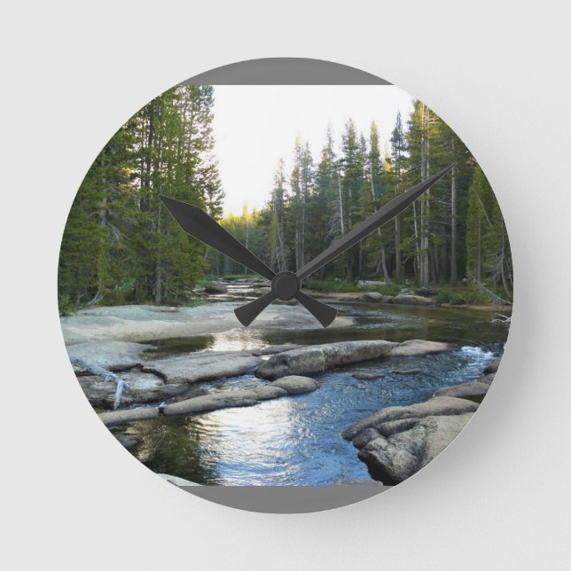 Tuolumne River by Campground, Yosemite, CA Round Clock (Front)