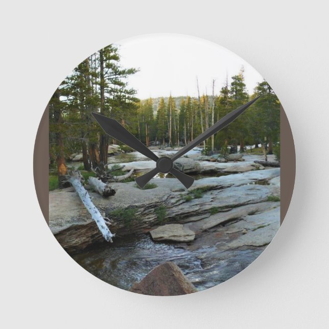 Tuolumne River by Campground, Yosemite, CA Round Clock (Front)