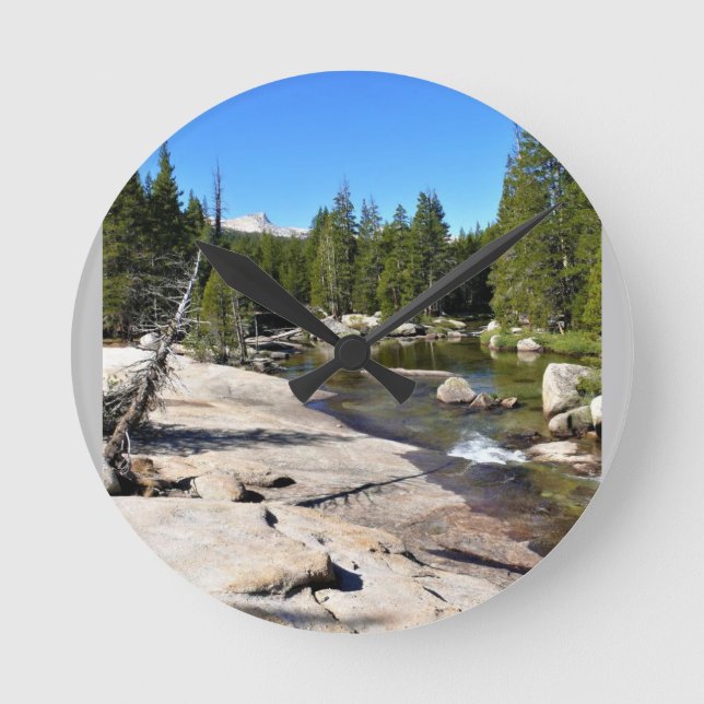 Tuolumne River with Cathedral Peak, Yosemite, CA Round Clock (Front)