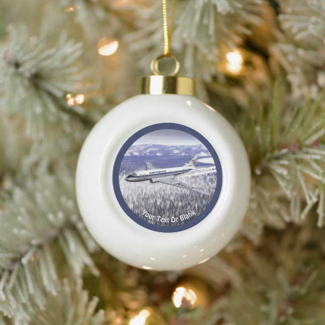 Tupolev (Туполев) Tu-104 Airliner Ceramic Ball Christmas Ornament (Tree)