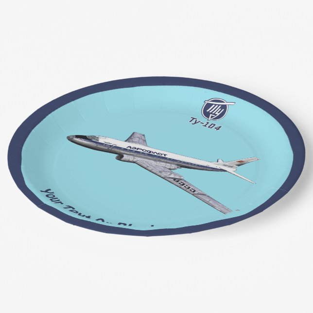 Tupolev (Туполев) Tu-104 Airliner Paper Plate (Angled)