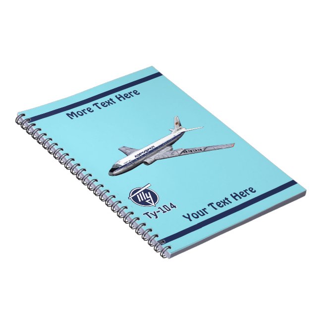 Tupolev (Туполев) Tu-104 Airliner Spiral Notebook (Right Side)