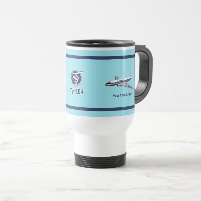 Tupolev (Туполев) Tu-104 Airliner Travel Mug (Front Right)
