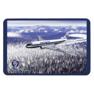 Tupolev (Туполев) Tu-104 Over Siberia Magnet
