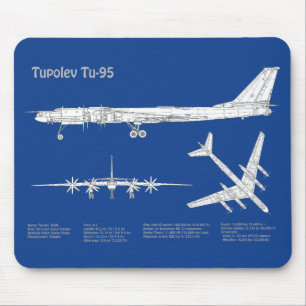 Tupolev Tu-95 - Aeroplane Blueprint Plans ABD Mouse Pad