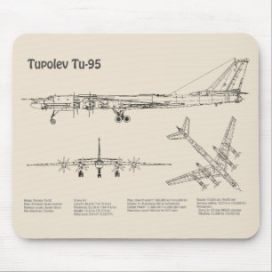 Tupolev Tu-95 - Aeroplane Blueprint Plans SD Mouse Pad