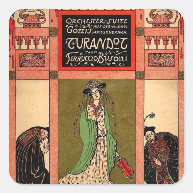 Turandot, a Puccini Opera Square Sticker (Front)