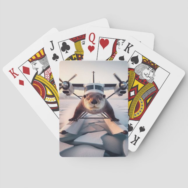 Turbo Prop Twin Engine Float Plane Bush Canada Playing Cards (Back)