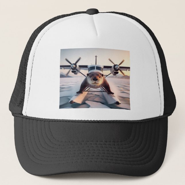 Turbo Prop Twin Engine Float Plane Bush Canada Trucker Hat (Front)