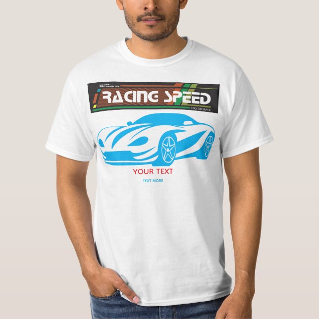 Turbo Racing Speed Car – Performance Auto Art T-Shirt (Front)