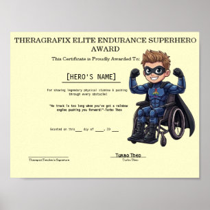 Turbo Theo Elite Endurance Superhero Award Poster