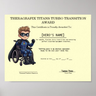 Turbo Theo Transition Award Special Education Poster