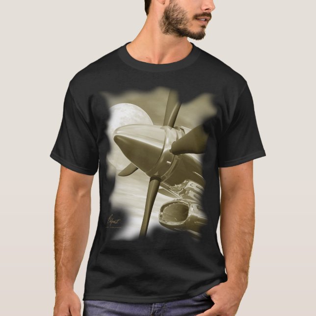 Turbo Vintage Look Aircraft Dark Shirt (Front)