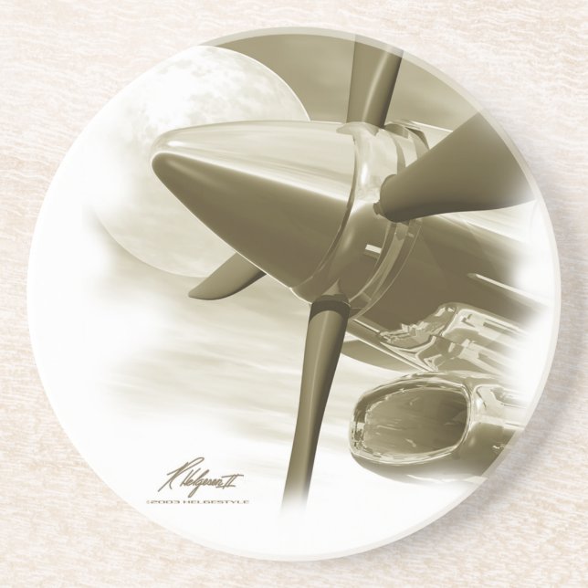 TURBO Vintage Style Aircraft Coaster (Front)