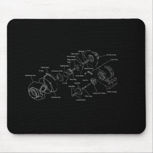 Turbocharger Forced Induction Mouse Pad