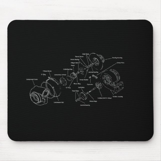 Turbocharger Forced Induction Mouse Pad (Front)