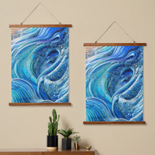 Turbulence Flow in the Sea, Abstract Art Hanging Tapestry
