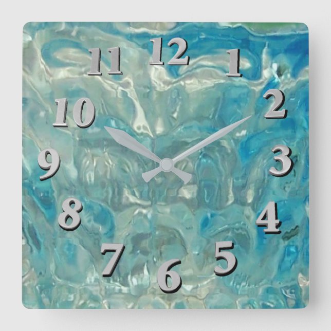 Turbulent Sea Square Wall Clock (Front)