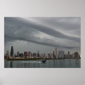 Turbulent Skies Over Chicago Poster