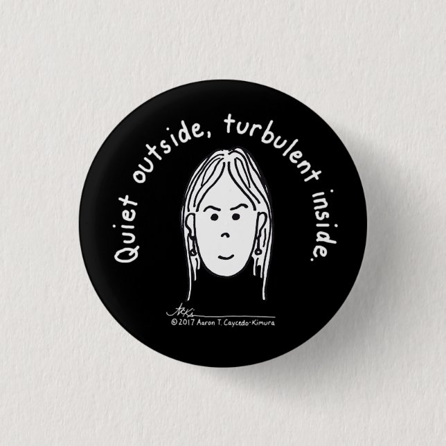 Turbulent Small Black Button (Front)