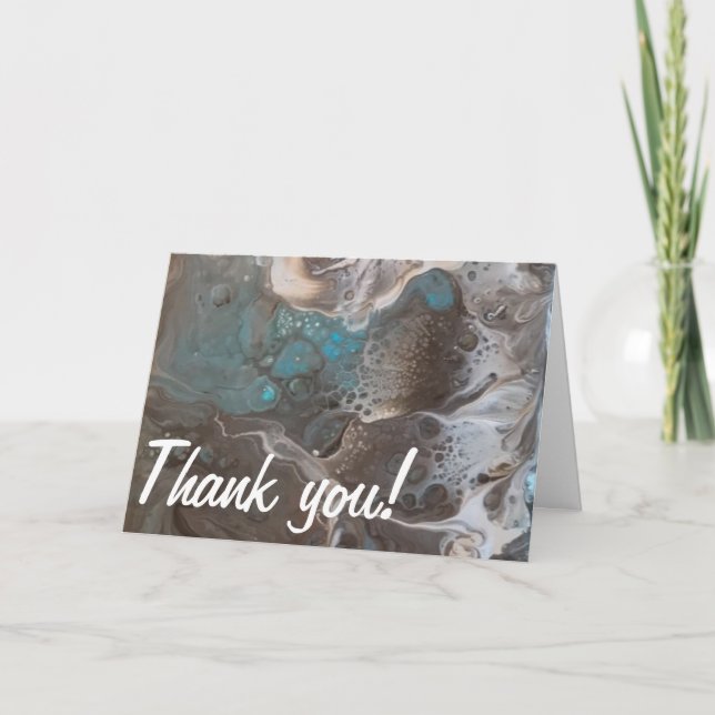 “Turbulent teal mocha whip” thank you Card (Front)