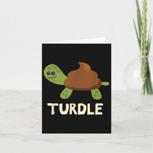 Turdle Funny Turtle Poop Emoticon  Card
