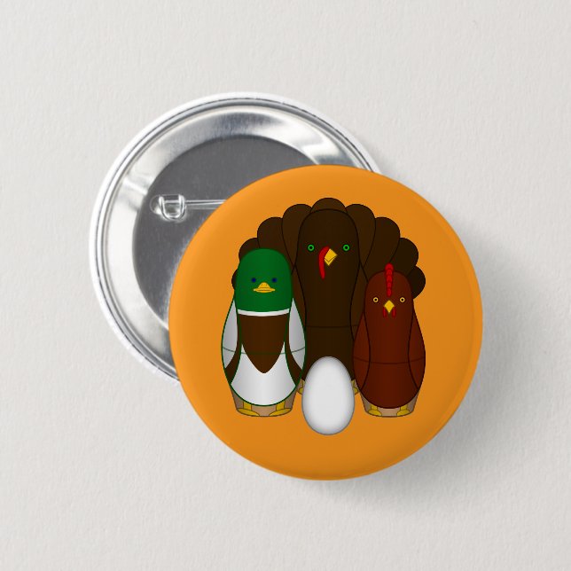 Turducken -  6 cm round badge (Front & Back)