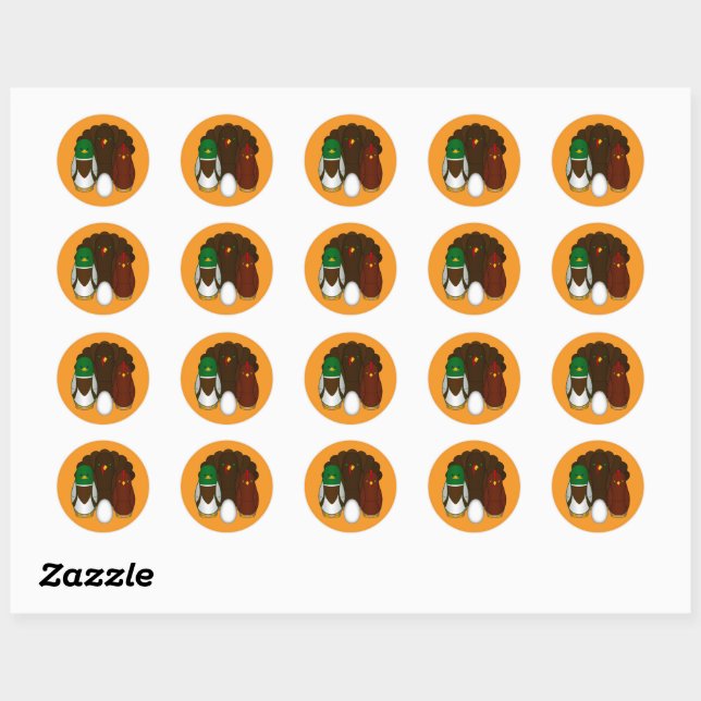 Turducken -  classic round sticker (Sheet)