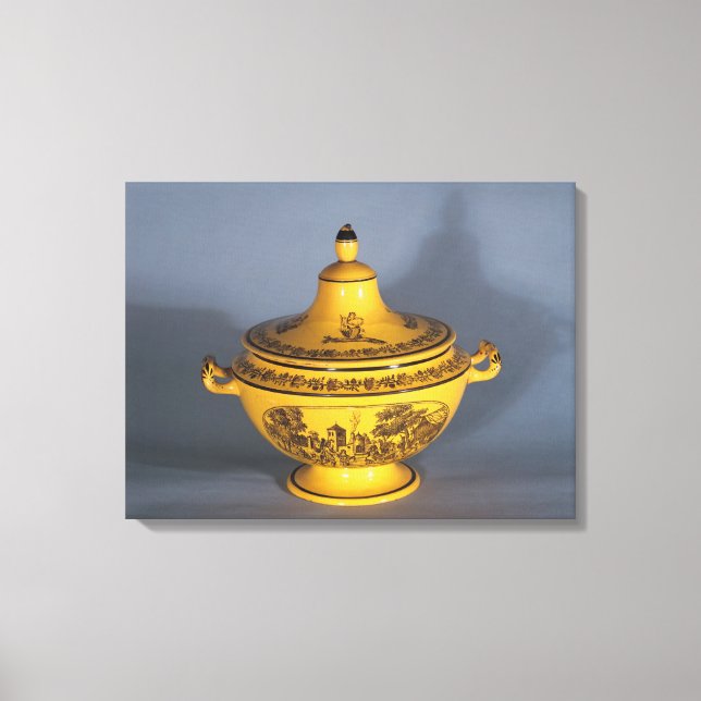 Tureen with black print design, c.1820 (Front)