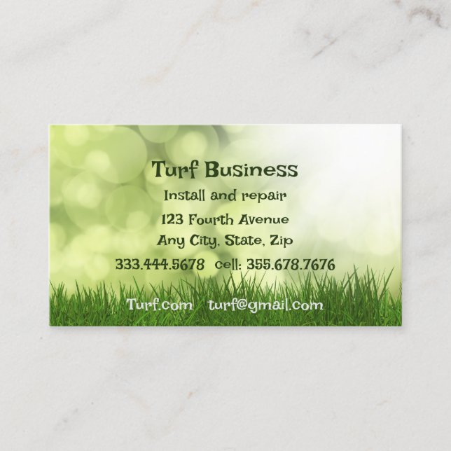 Turf Lawn Sod Farm Business Card (Front)