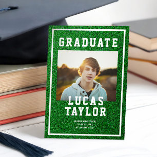 Turf Sports Photo Grad Graduation Announcement 