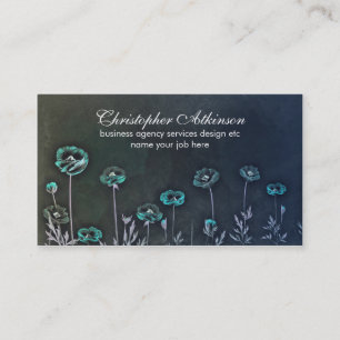 turguoise blue stylish vintage business cards